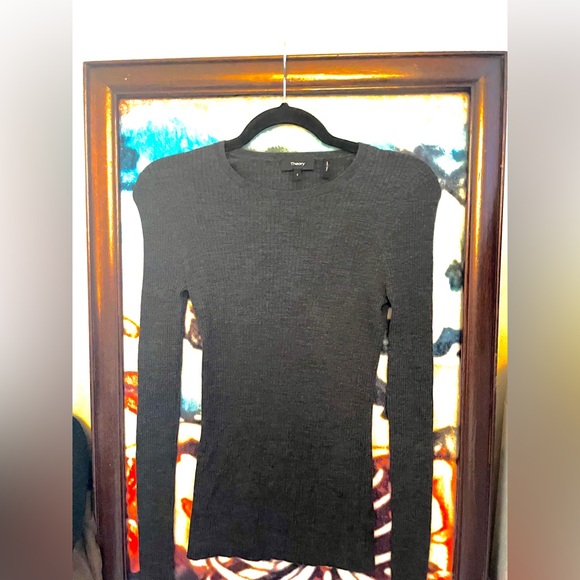 Theory Sweaters - Women’s Theory Charcoal Long Sleeve Sweater